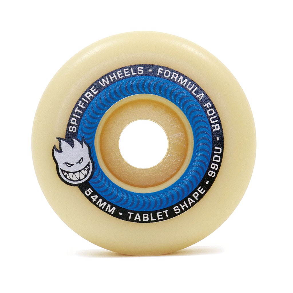 Roda Spitfire Wheels Tablets Formula Four 54mm - 99DU - Bege / Preto / Azul