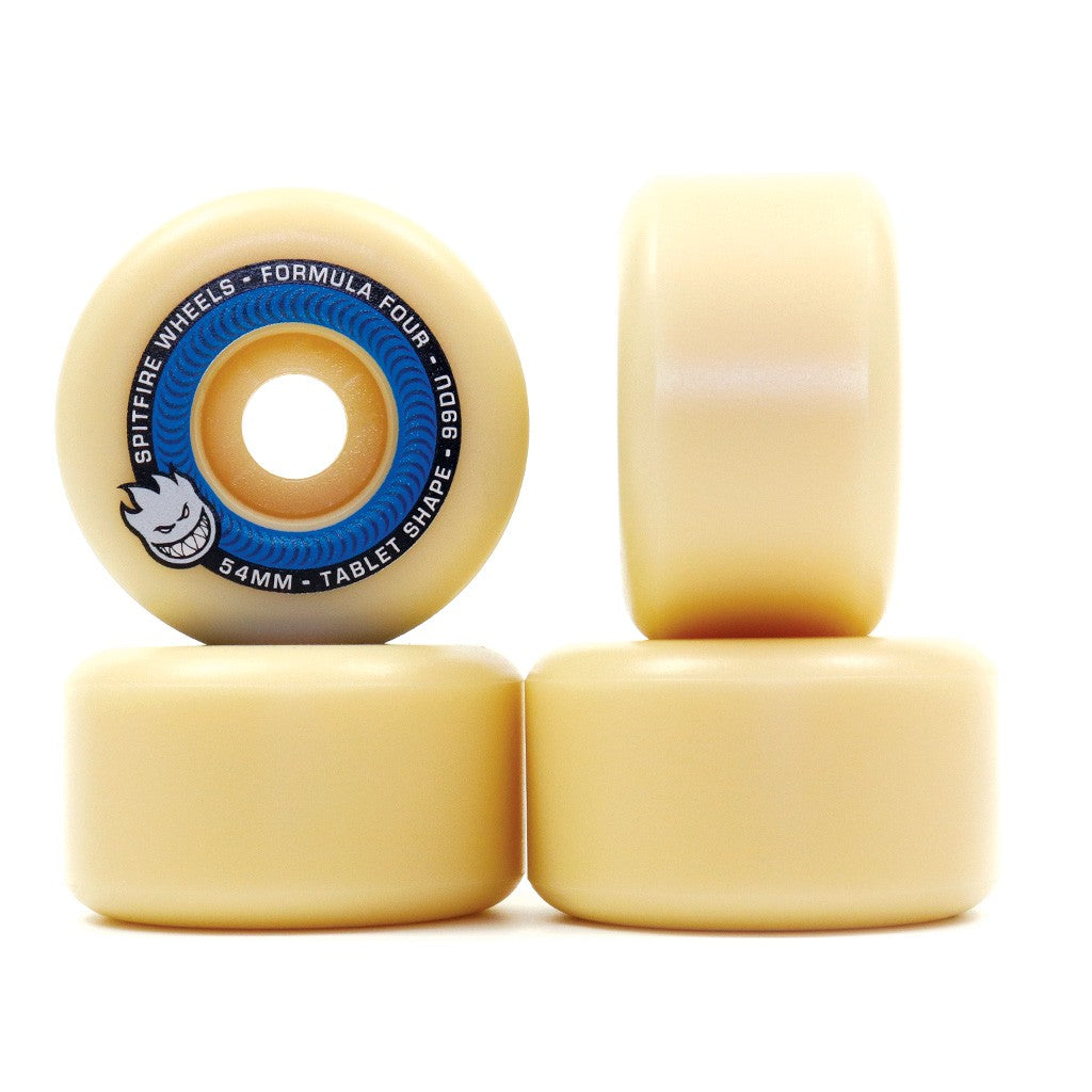 Roda Spitfire Wheels Tablets Formula Four 54mm - 99DU - Bege / Preto / Azul