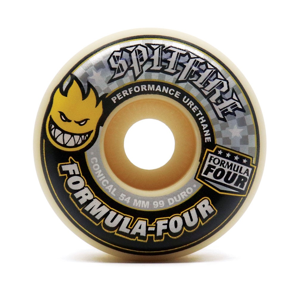 Roda Spitfire Wheels Conical Formula Four 54mm - 99A - Bege / Preto / Cinza / Amarelo