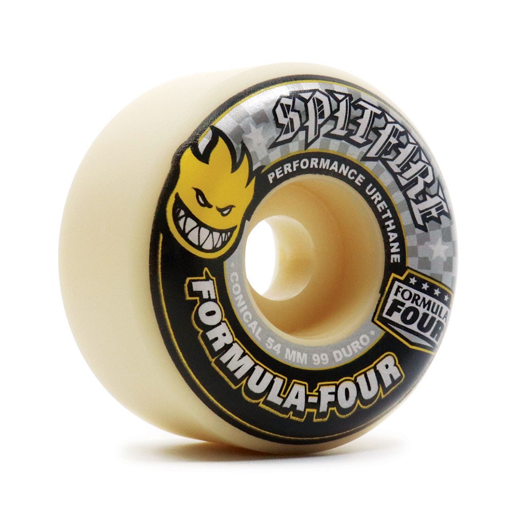 Roda Spitfire Wheels Conical Formula Four 54mm - 99A - Bege / Preto / Cinza / Amarelo