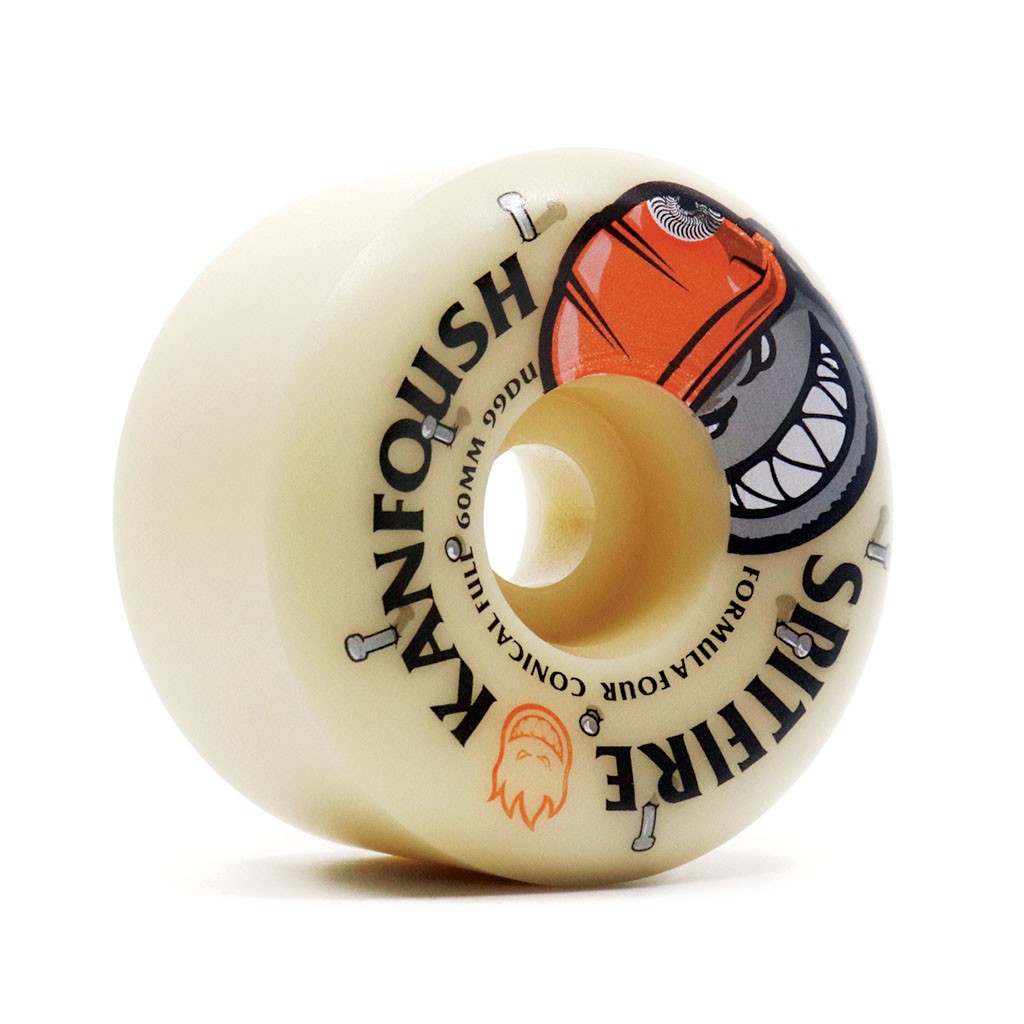 Roda Spitfire Wheels Kanfoush Formula Four 60mm - 99A - Bege / Preto / Vermelho