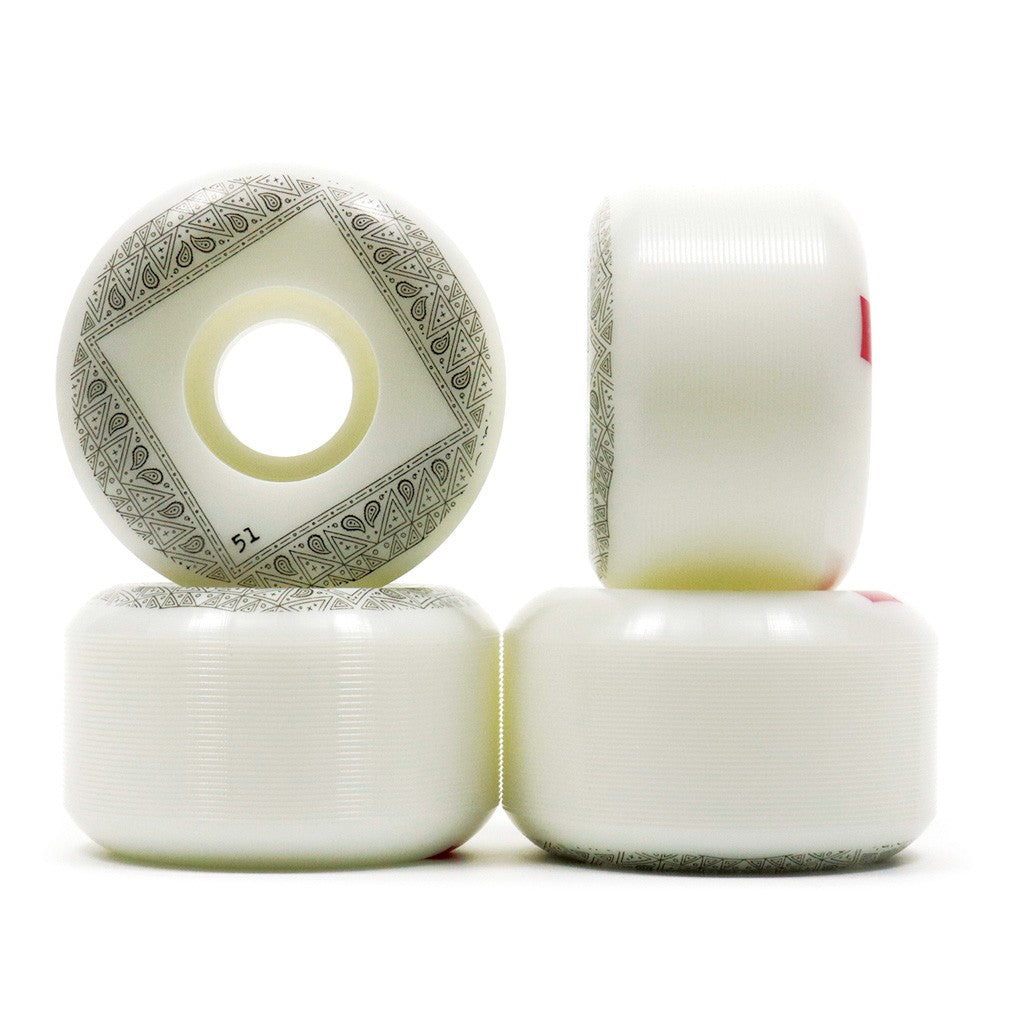 Roda Chocolate Skateboards Bandana Conical 51mm - 99A - Branco / Preto