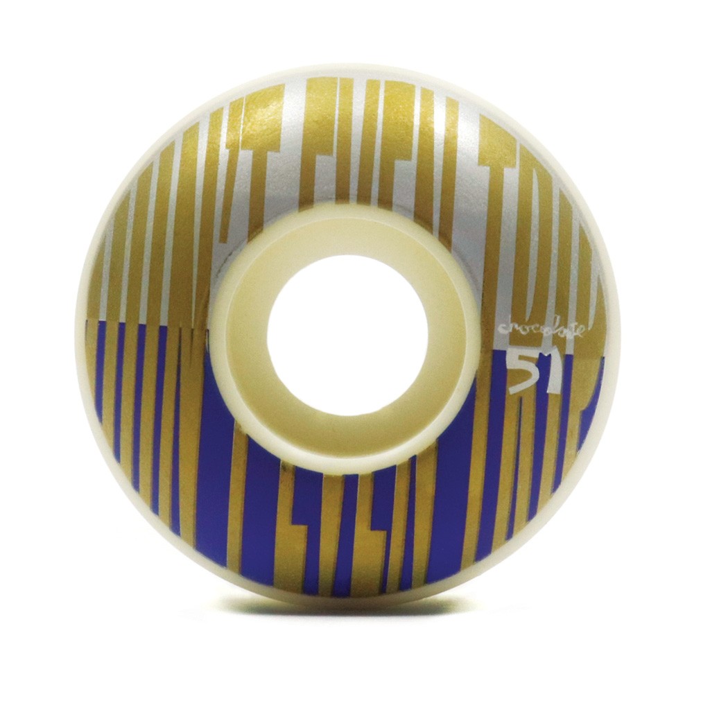 Roda Chocolate Skateboards Dont trip 51mm - 99A - Branco / Prata / Roxo / Dourado