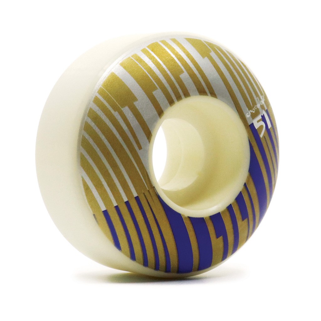 Roda Chocolate Skateboards Dont trip 51mm - 99A - Branco / Prata / Roxo / Dourado