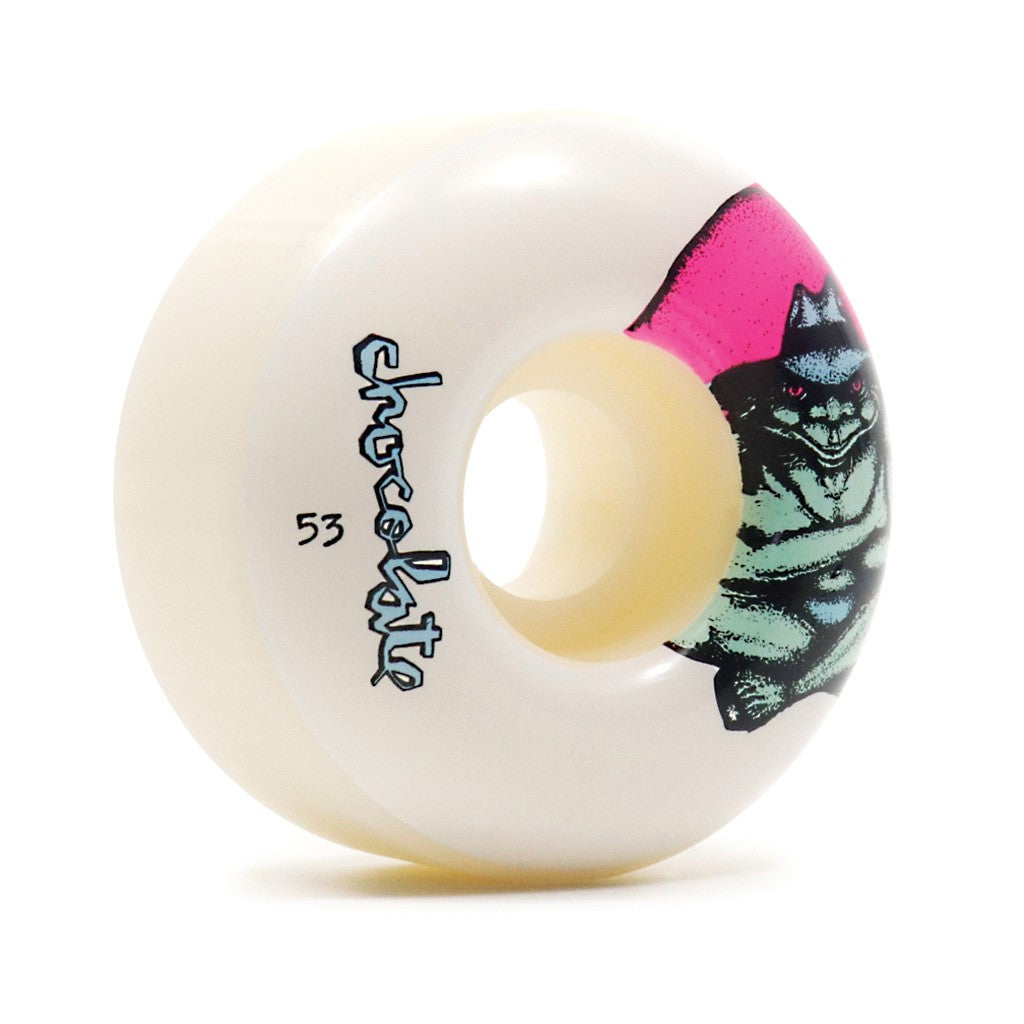 Roda Chocolate Skateboards Sapo Staple 53mm - 99A - Branco / Verde / Rosa