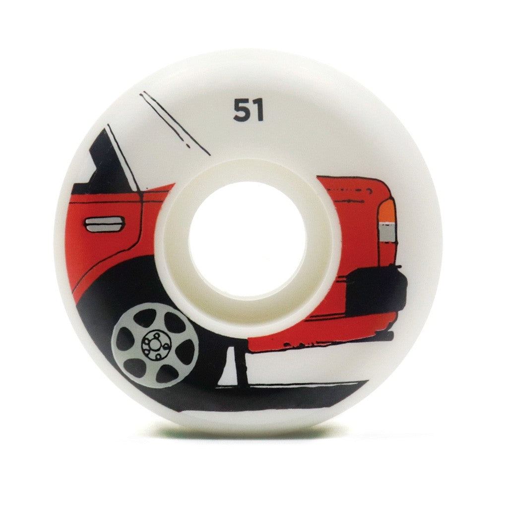 Roda Chocolate Skateboards World Taxi Conical 51mm - 99A - Branco / Vermelho / Preto