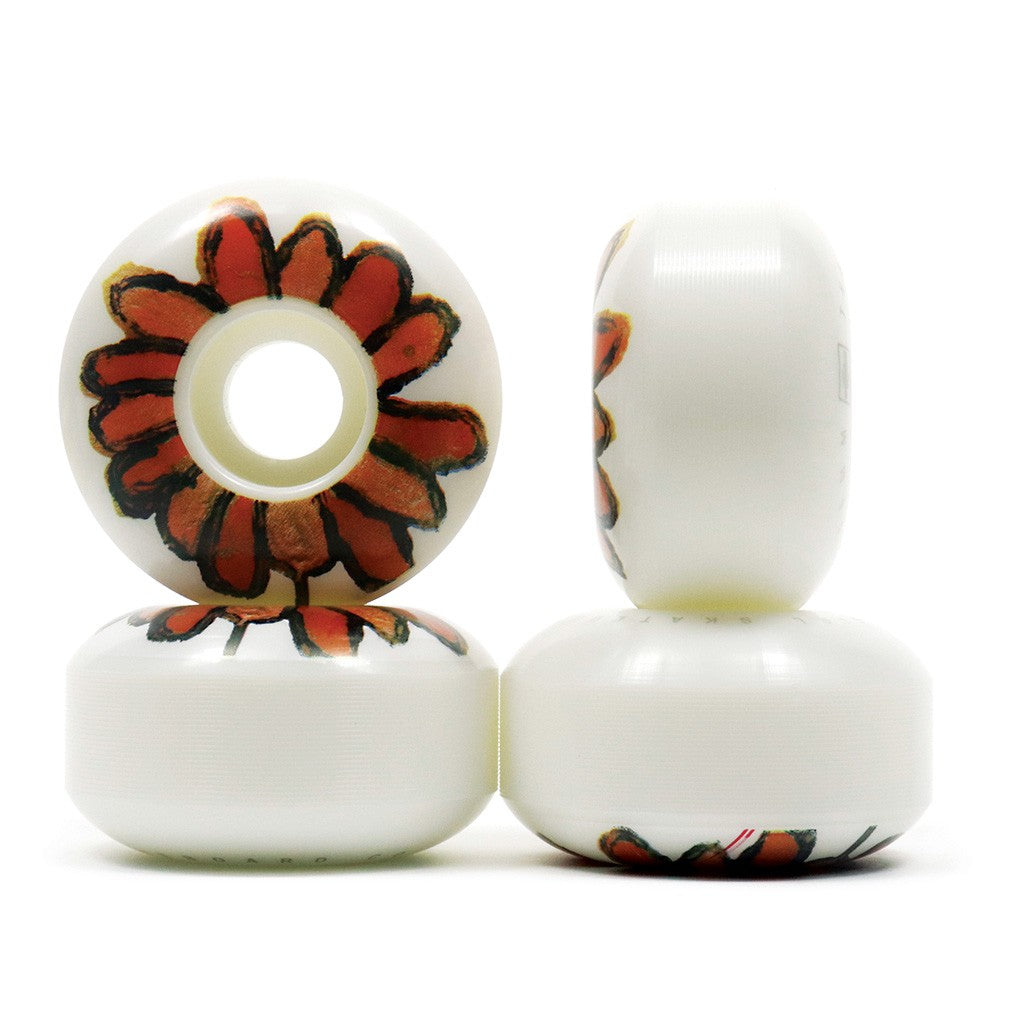 Roda Girl Skateboards Blooming 56mm - 99A - Branco / Vermelho / Preto