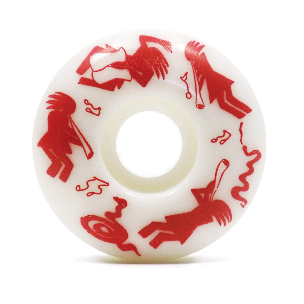 Roda Girl Skateboards Kokopelli 54mm - 99A - Branco / Vermelho
