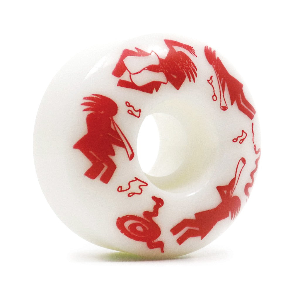 Roda Girl Skateboards Kokopelli 54mm - 99A - Branco / Vermelho