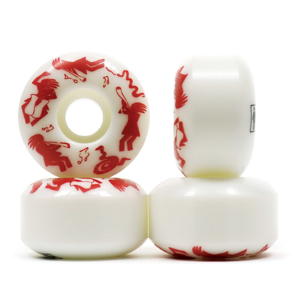 Roda Girl Skateboards Kokopelli 54mm - 99A - Branco / Vermelho