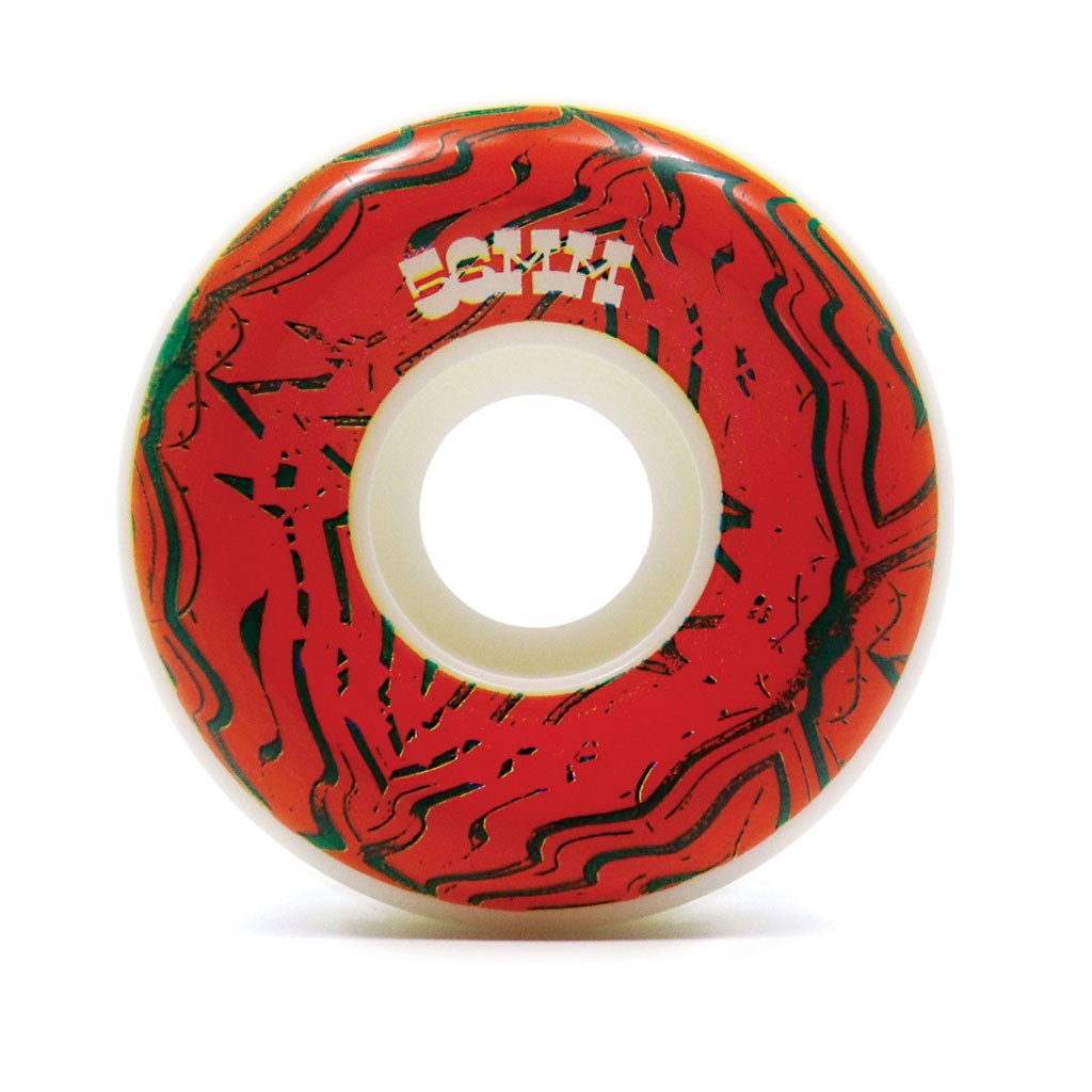 Roda Girl Skateboards Vibrations Conical 56mm - 99A - Branco / Vermelho / Preto