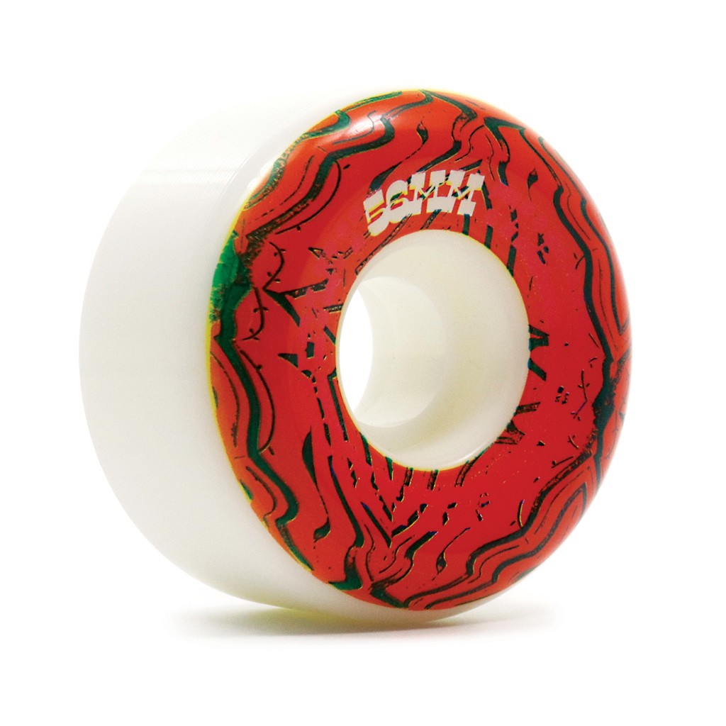 Roda Girl Skateboards Vibrations Conical 56mm - 99A - Branco / Vermelho / Preto