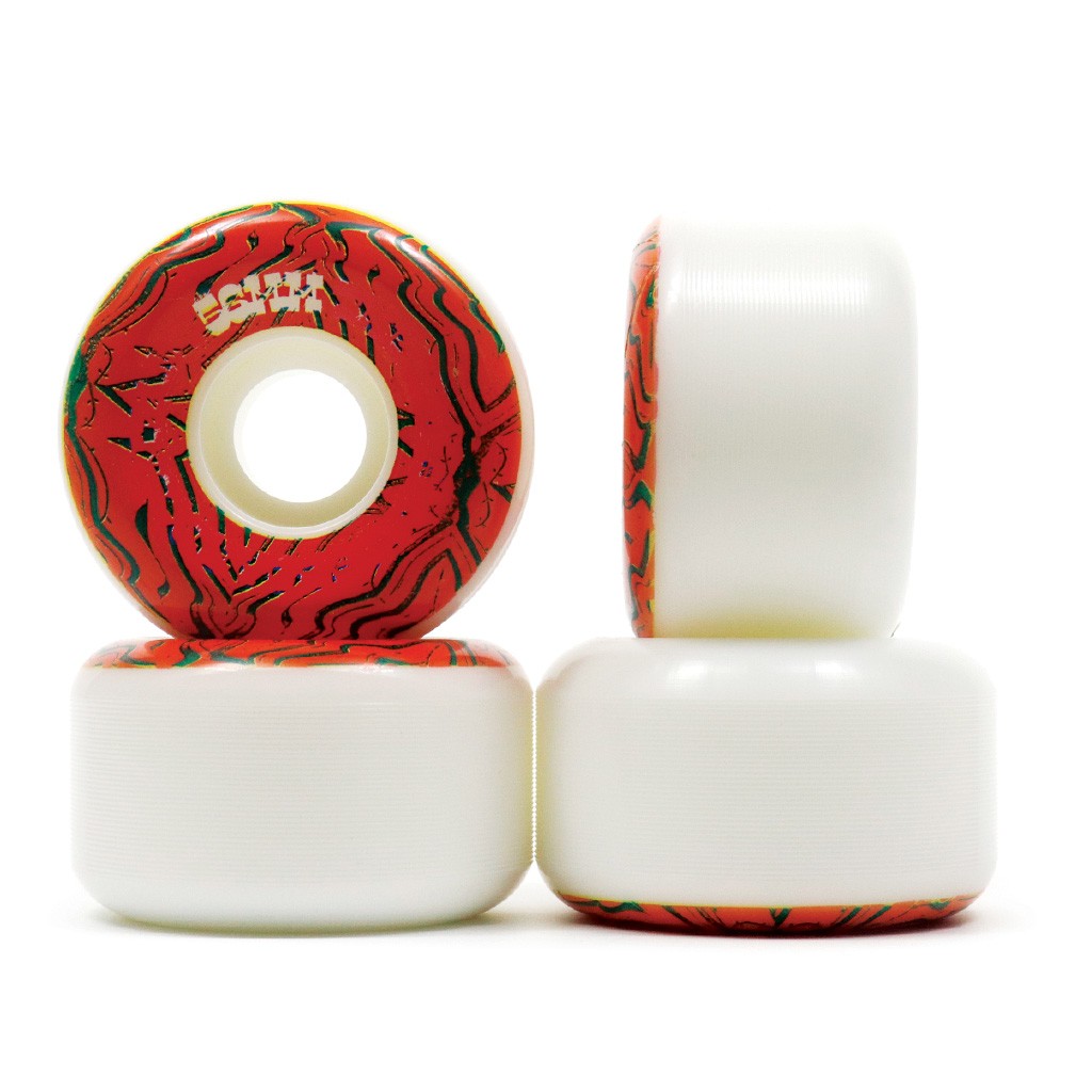 Roda Girl Skateboards Vibrations Conical 56mm - 99A - Branco / Vermelho / Preto