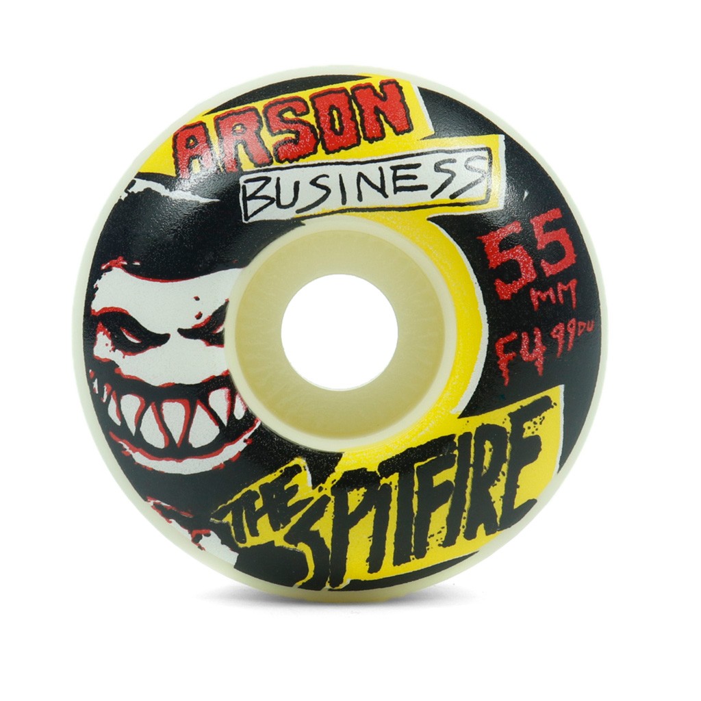 Roda Spitfire Wheels Arson Business Classic Formula Four 55mm - 99DU - Bege / Preto / Amarelo