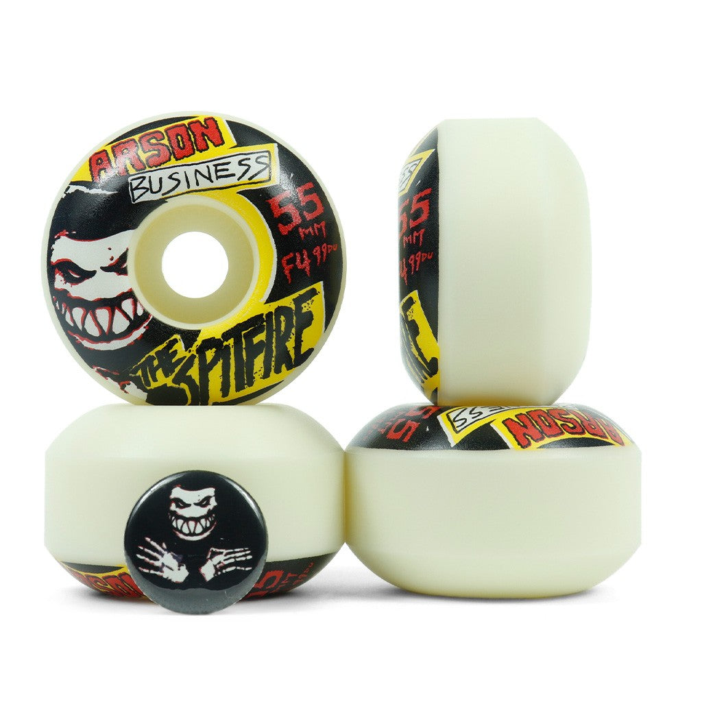 Roda Spitfire Wheels Arson Business Classic Formula Four 55mm - 99DU - Bege / Preto / Amarelo