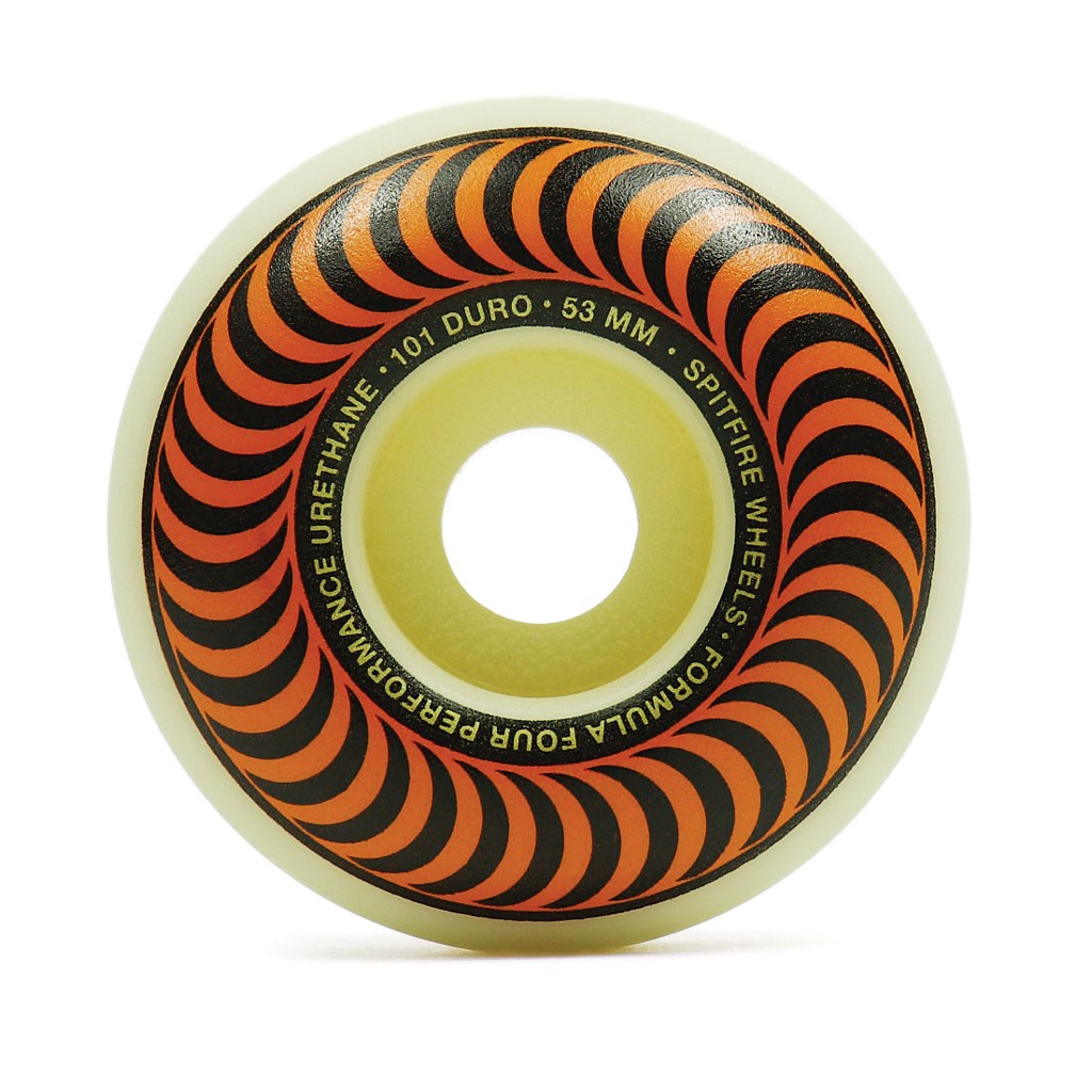 Roda Spitfire Wheels Classic Formula Four 53mm - 101DU - Bege / Preto / Laranja