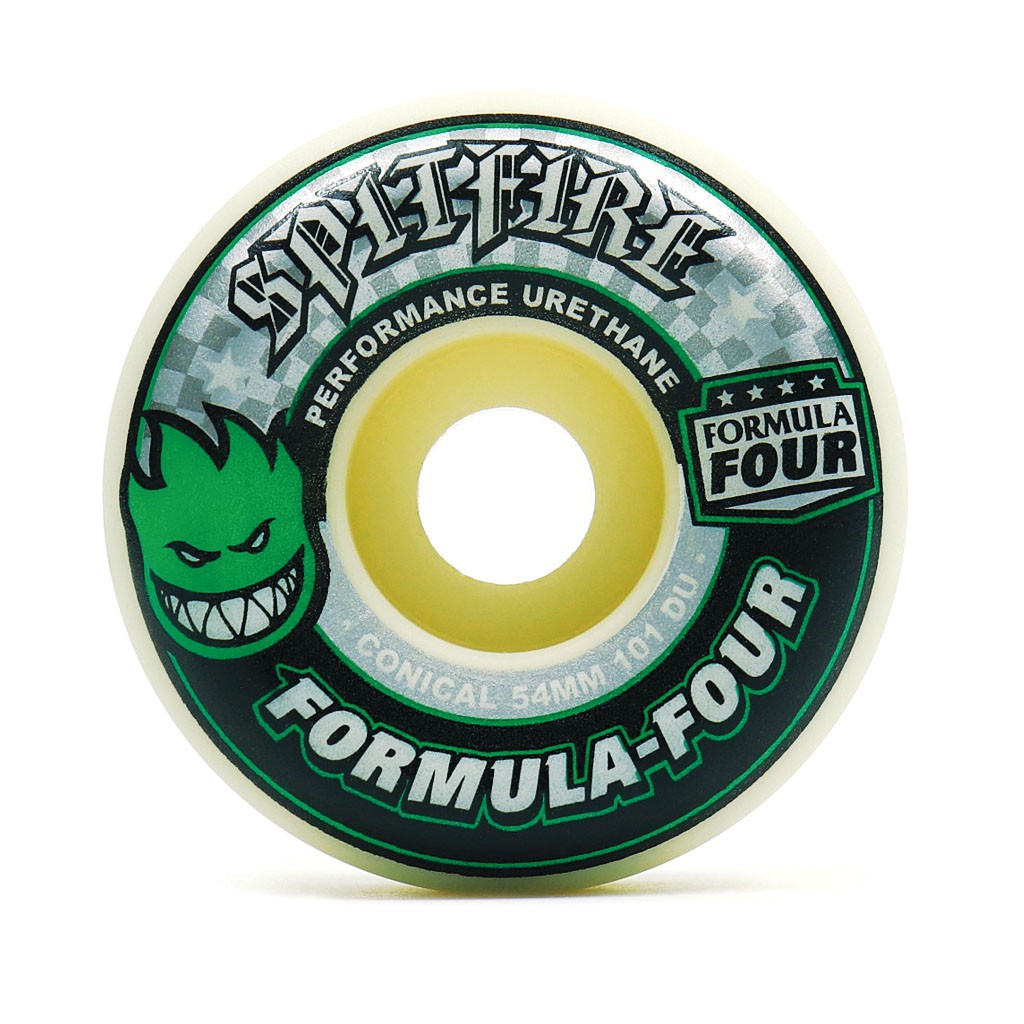Roda Spitfire Wheels Conical Formula Four 54mm - 101A - Bege / Preto / Cinza / Verde