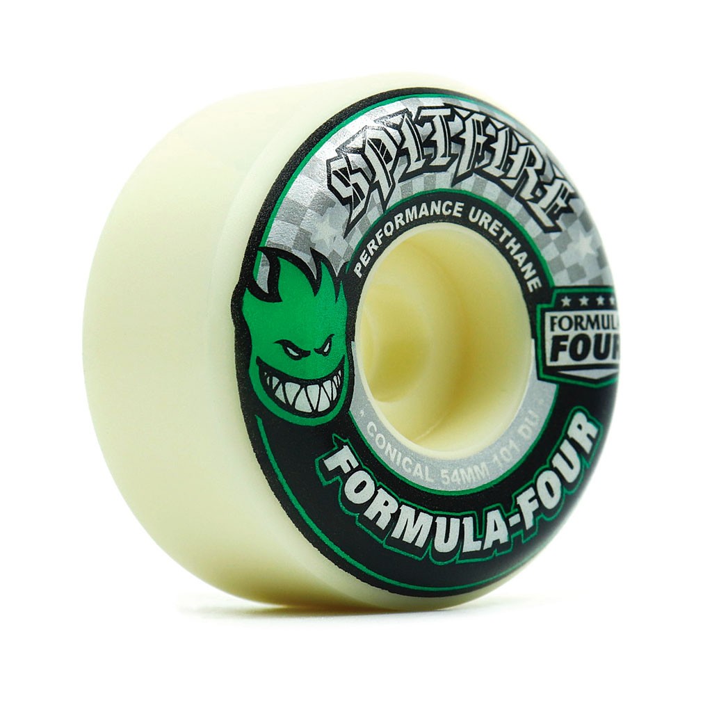 Roda Spitfire Wheels Conical Formula Four 54mm - 101A - Bege / Preto / Cinza / Verde