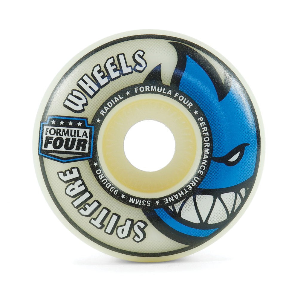 Roda Spitfire Wheels Radial Formula Four 53mm - 99A - Natural / Preto / Azul