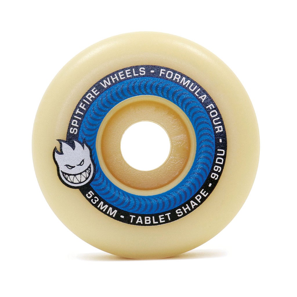 Roda Spitfire Wheels Tablets Formula Four 53mm - 99DU - Bege / Preto / Azul