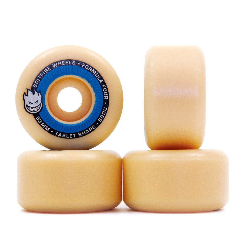 Roda Spitfire Wheels Tablets Formula Four 53mm - 99DU - Bege / Preto / Azul