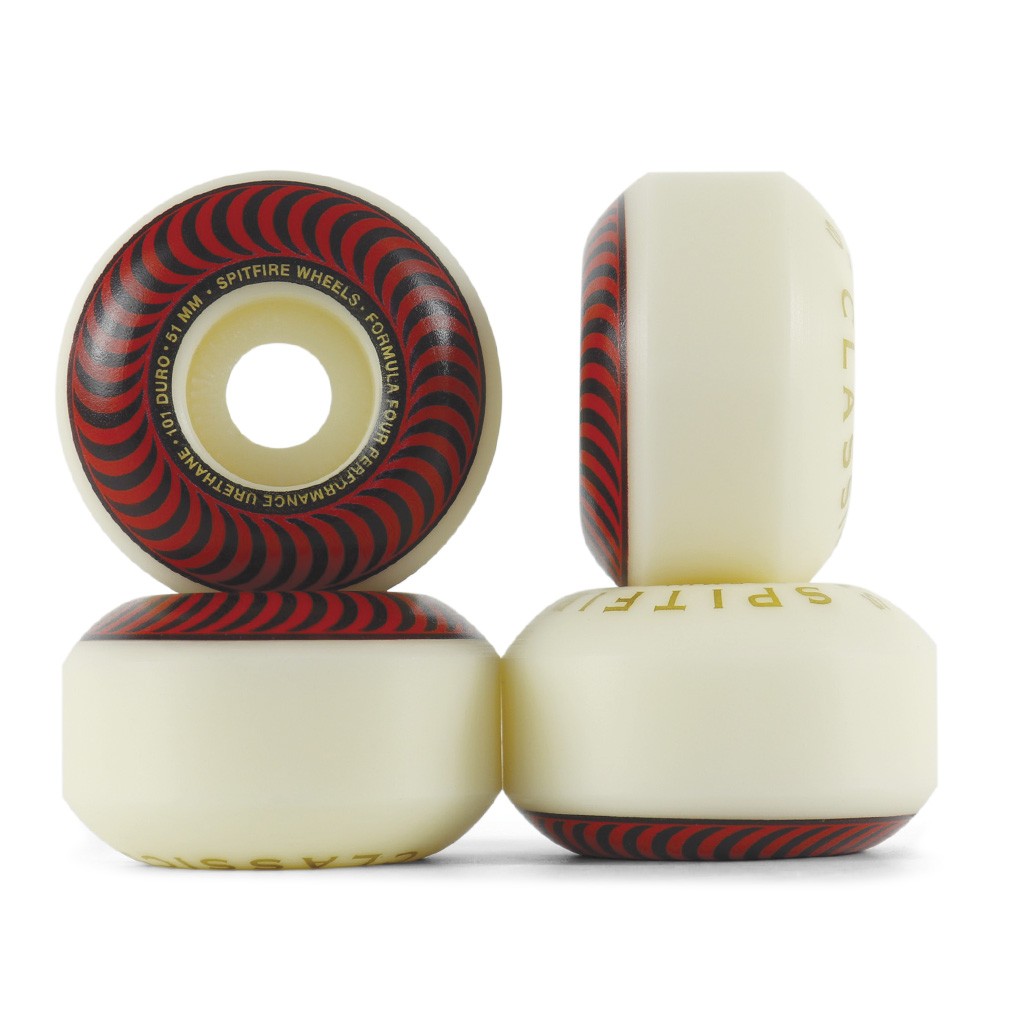 Roda Spitfire Wheels Classic Formula Four 51mm - 101DU - Bege / Preto / Vermelho