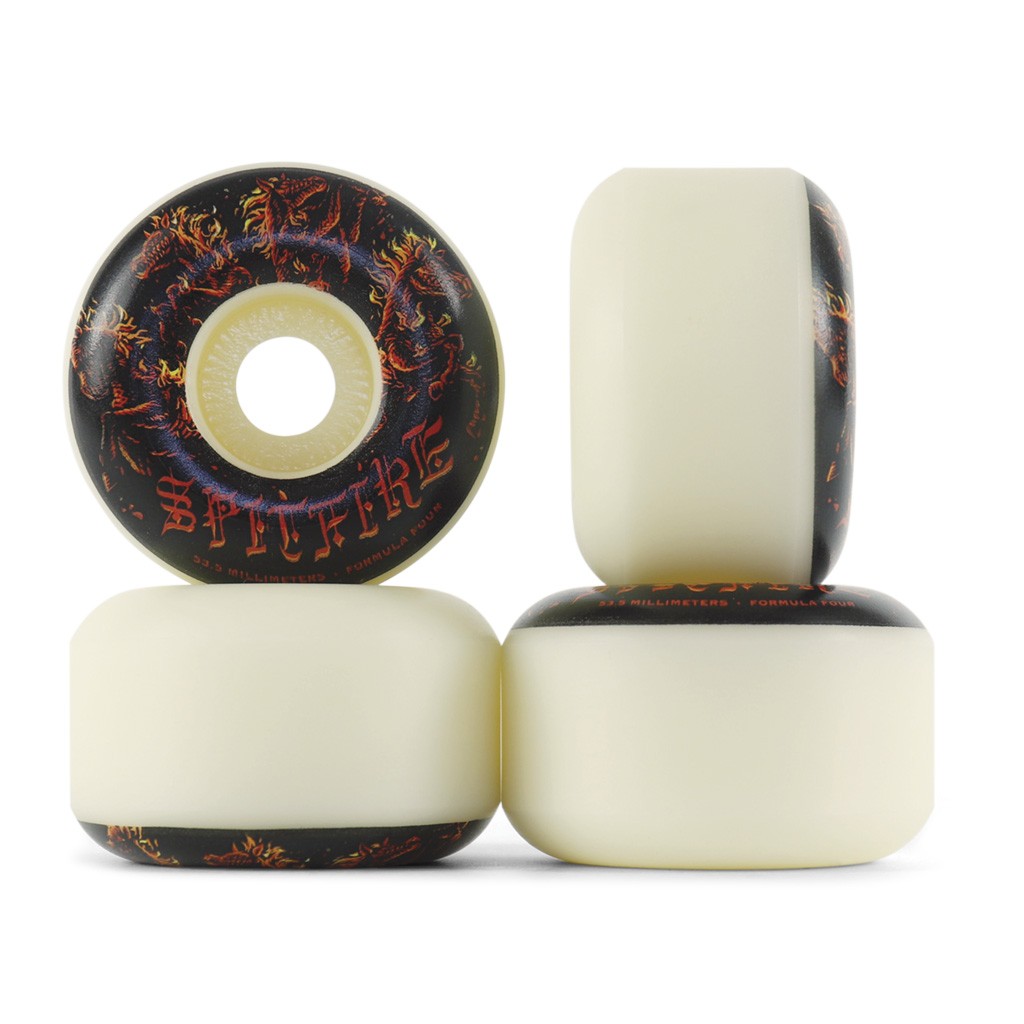 Roda Spitfire Wheels Apocalypse Radial Formula Four 55.5mm - 99DU - Bege / Preto / Vermelho