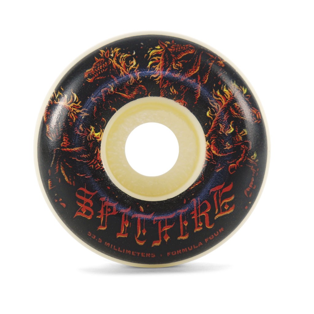 Roda Spitfire Wheels Apocalypse Radial Formula Four 57.5mm - 99DU - Bege / Preto / Vermelho
