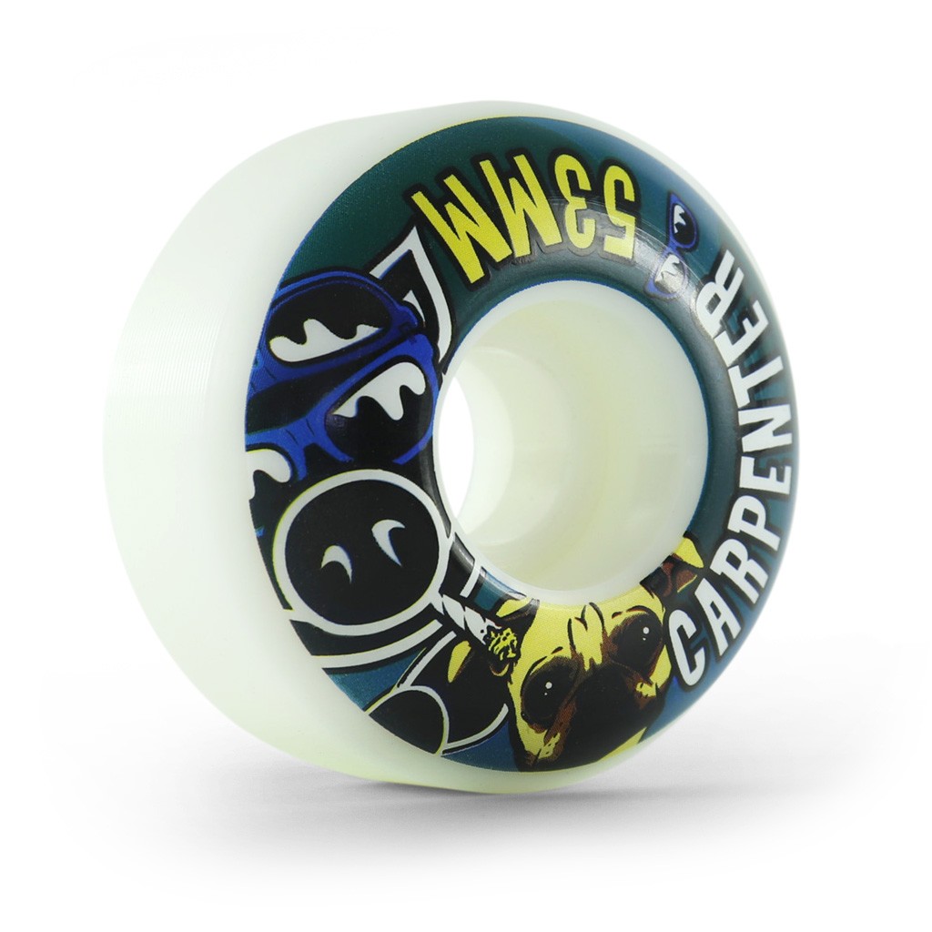 Roda Pig Wheels Carpenter Vice 53mm - 101A - Branca / Azul / Amarelo