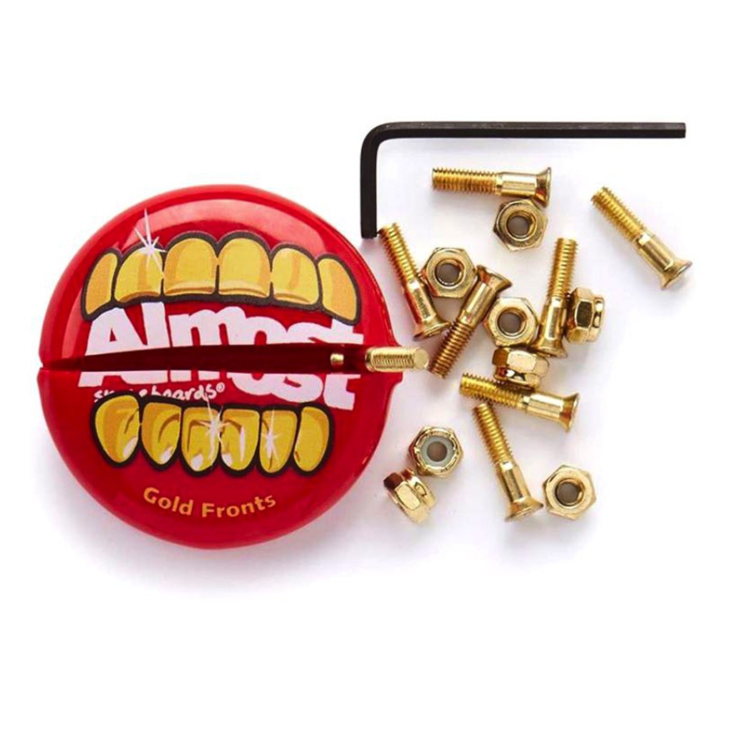 Parafuso de base Almost Skateboards Gold Fronts 1 Inch - Dourado