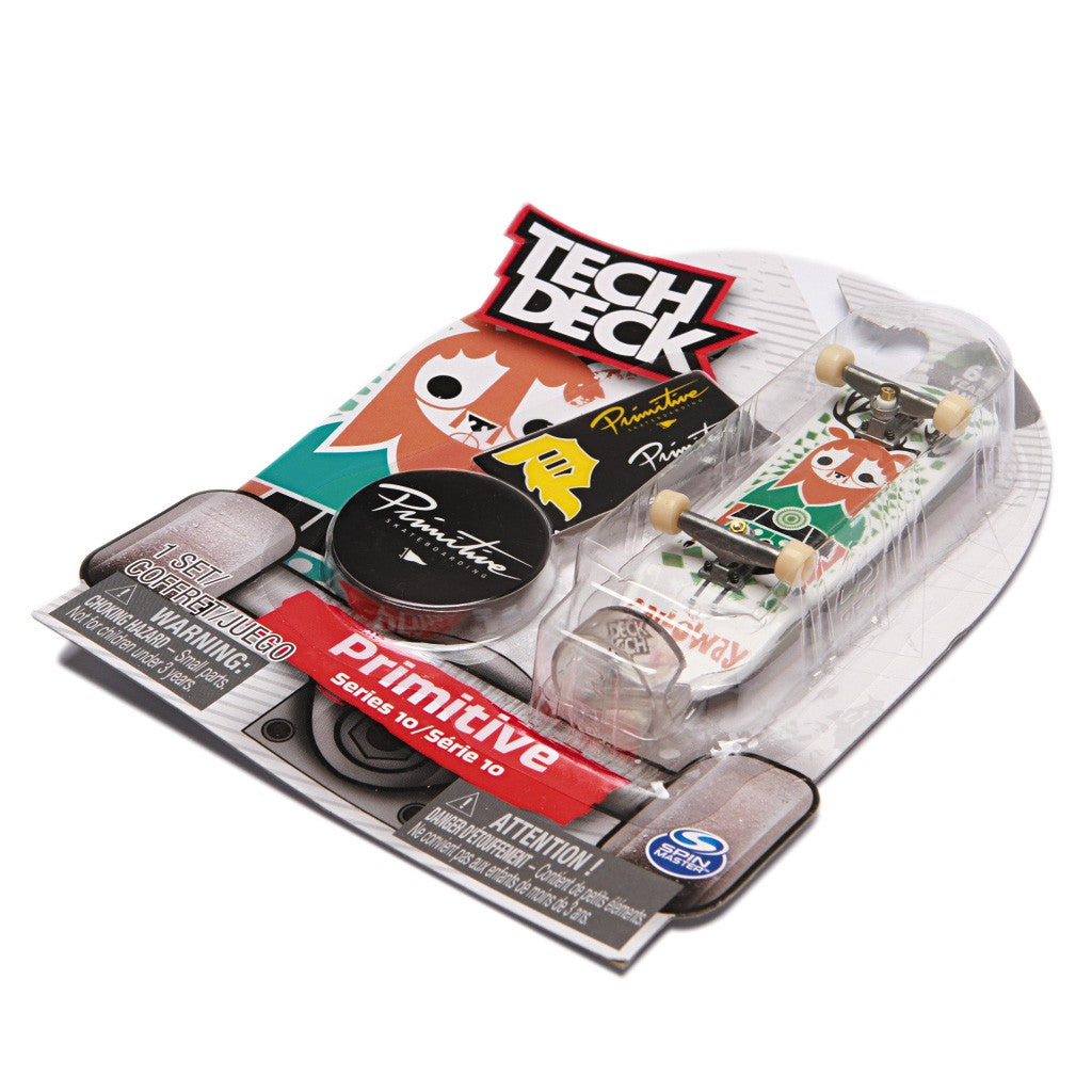 Skate de dedo Tech Deck Primitive Série 10 - Branco / Verde / Vermelho