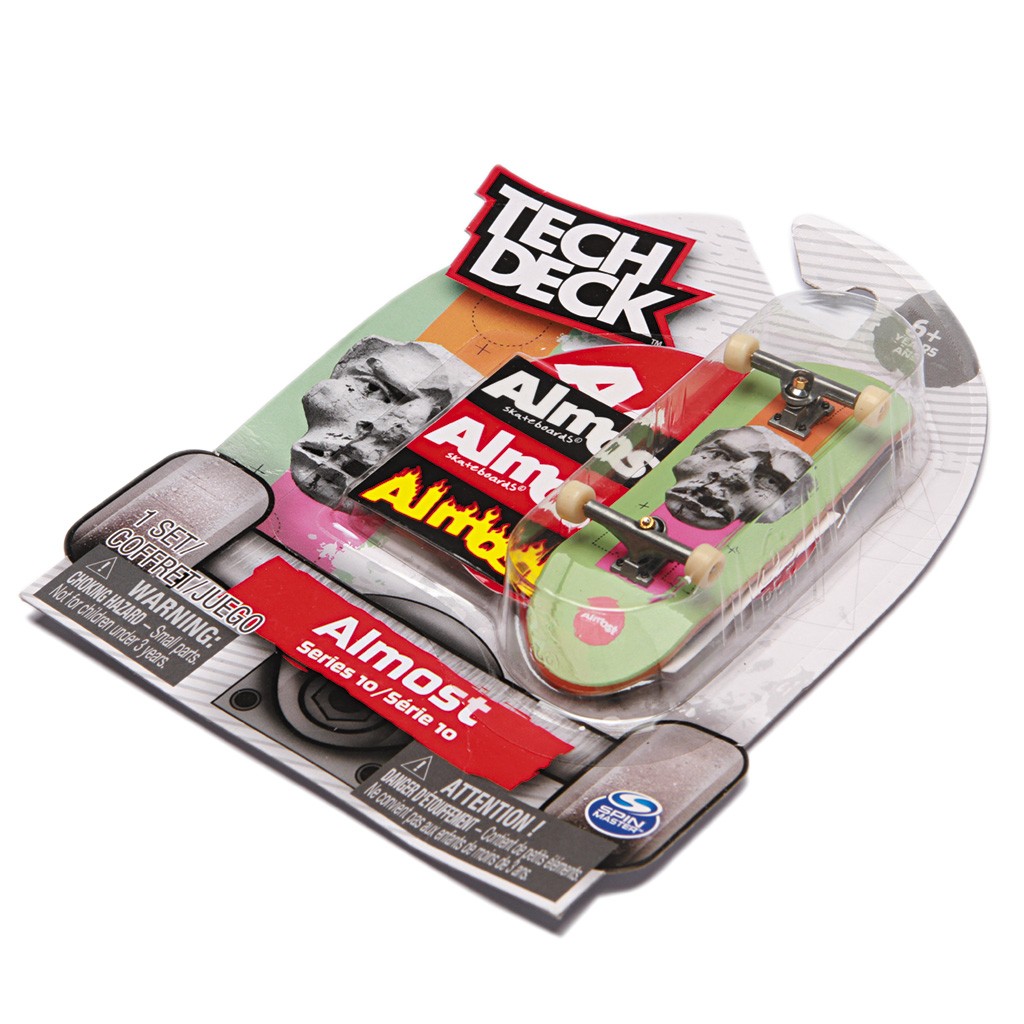 Skate de dedo Tech Deck Almost Série 10 - Verde / Rosa / Laranja