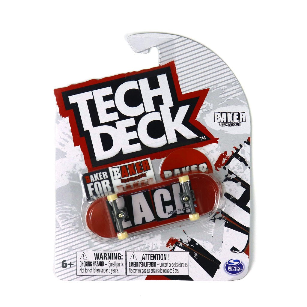 Skate de dedo Tech Deck Baker Zach 96mm - Vermelho / Branco