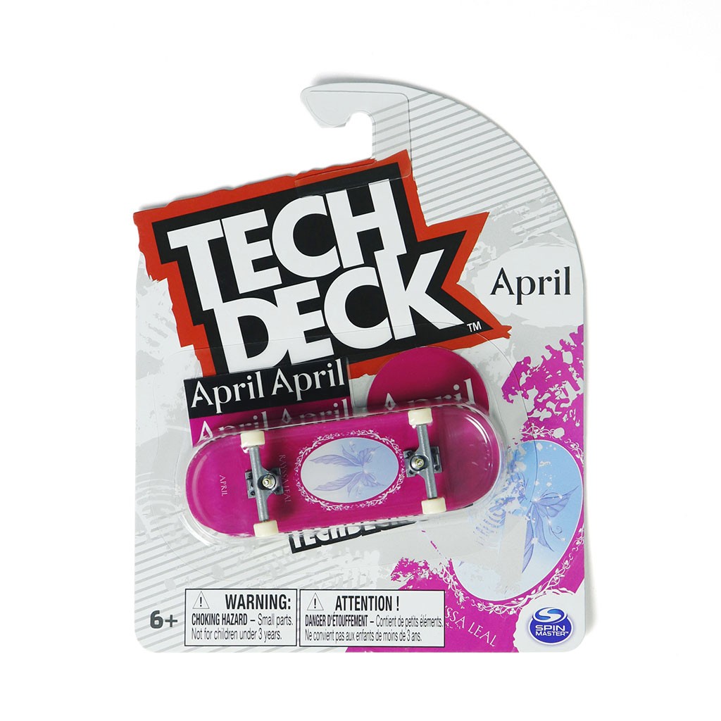 Skate de dedo Tech Deck April Rayssa 96mm - Rosa / Azul / Branco