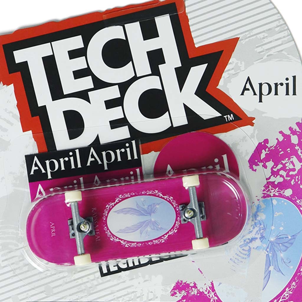 Skate de dedo Tech Deck April Rayssa 96mm - Rosa / Azul / Branco