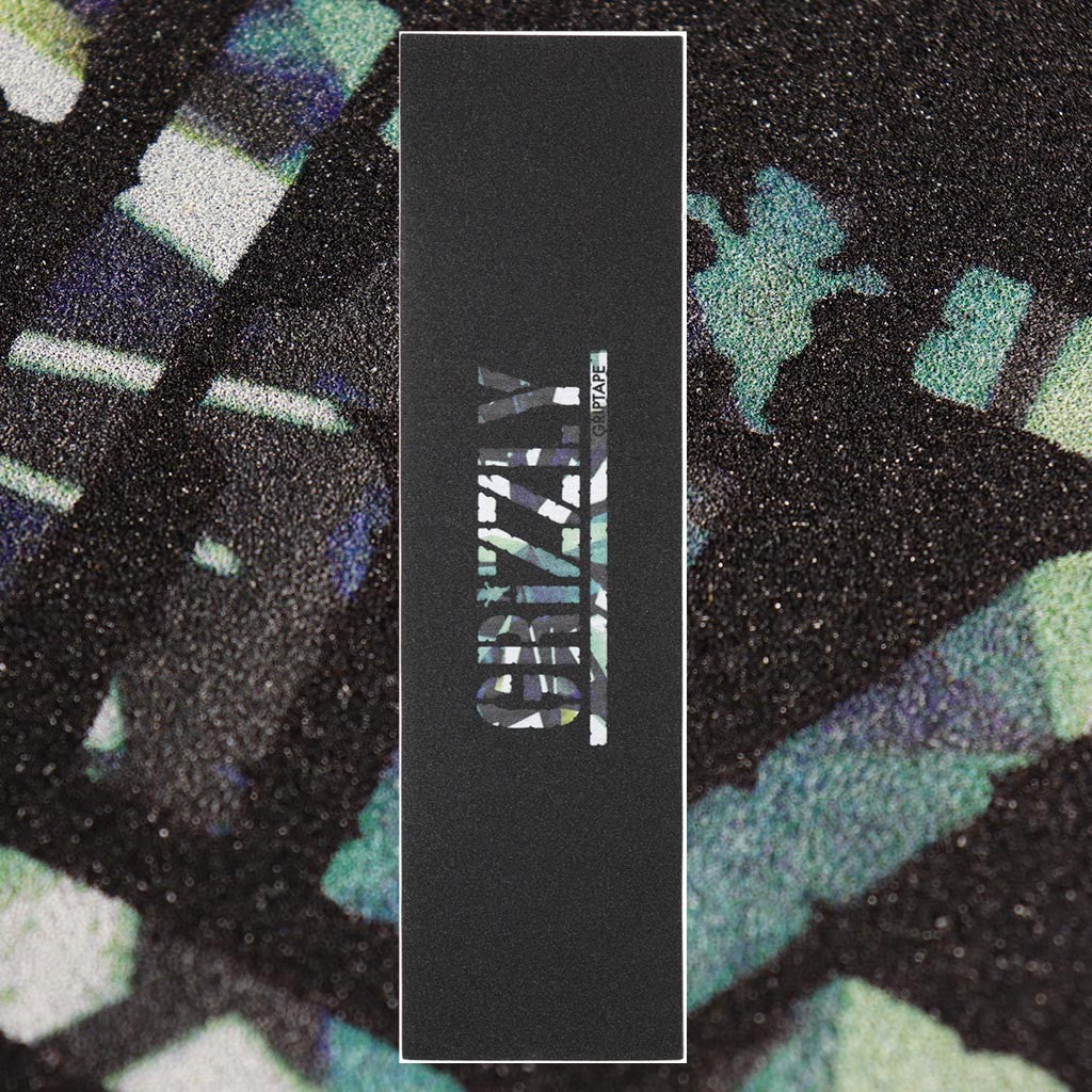 Lixa Grizzly Griptape Simplicity Stamp - Preto / Branco / Verde
