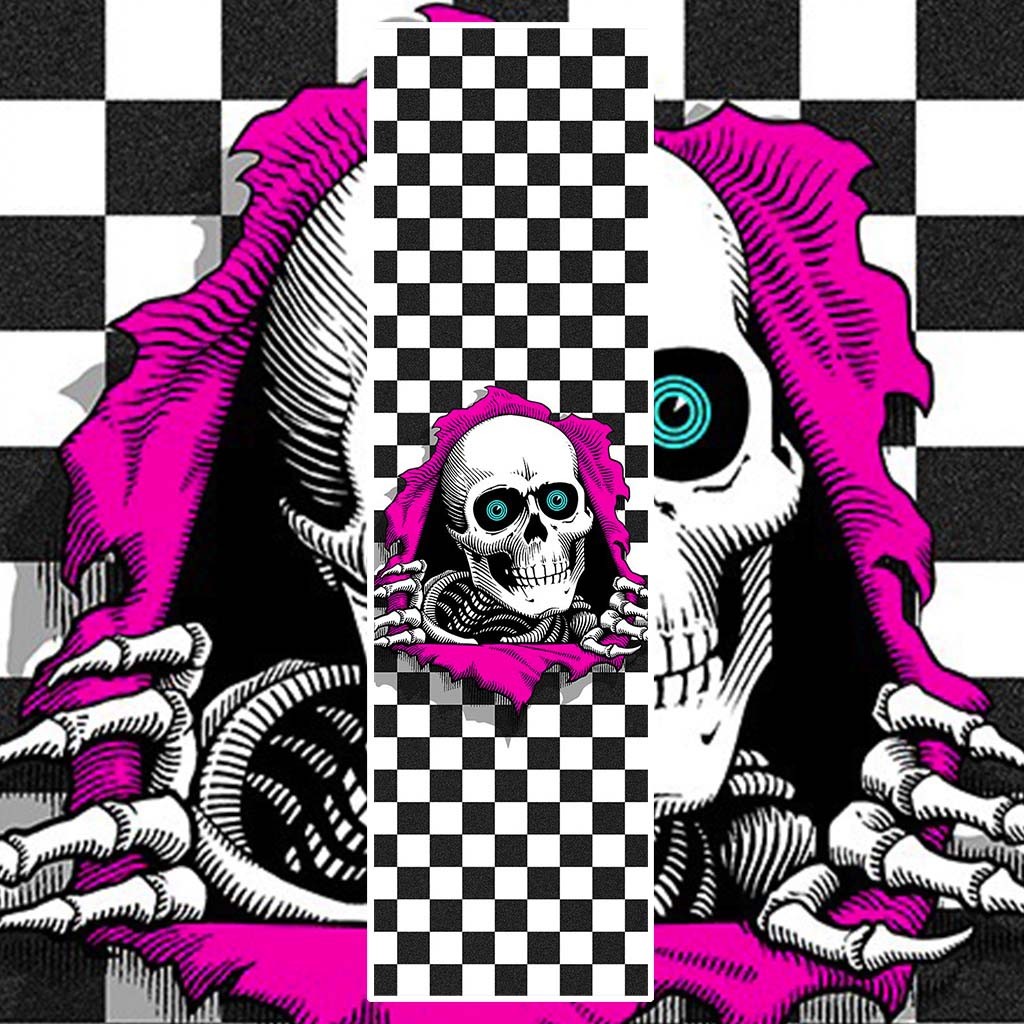 Lixa Powell Peralta Ripper Checker 23x84 - Preta / Branco / Rosa