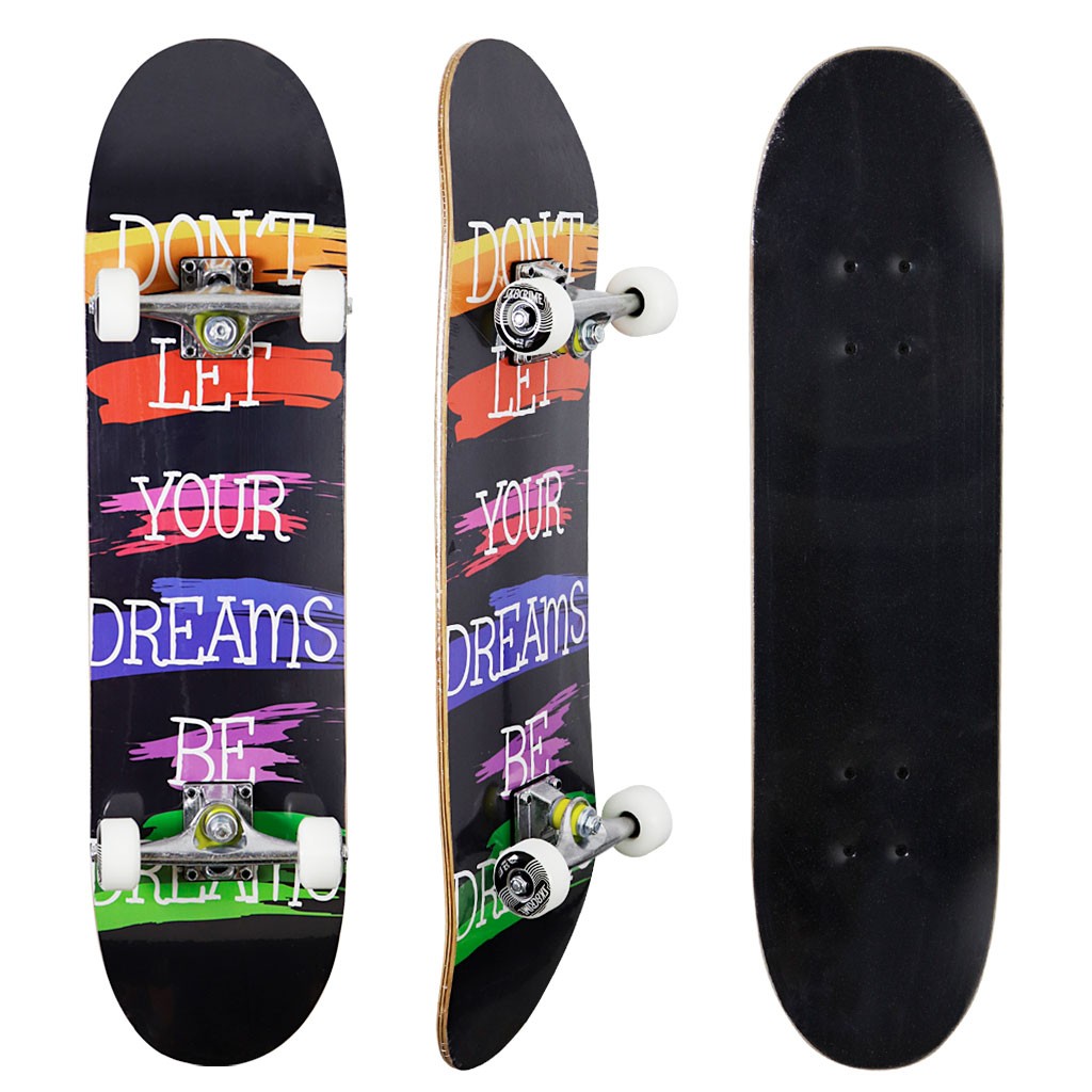 Skate Montado Multimarca Iniciante - Preto / Vermelho / Azul