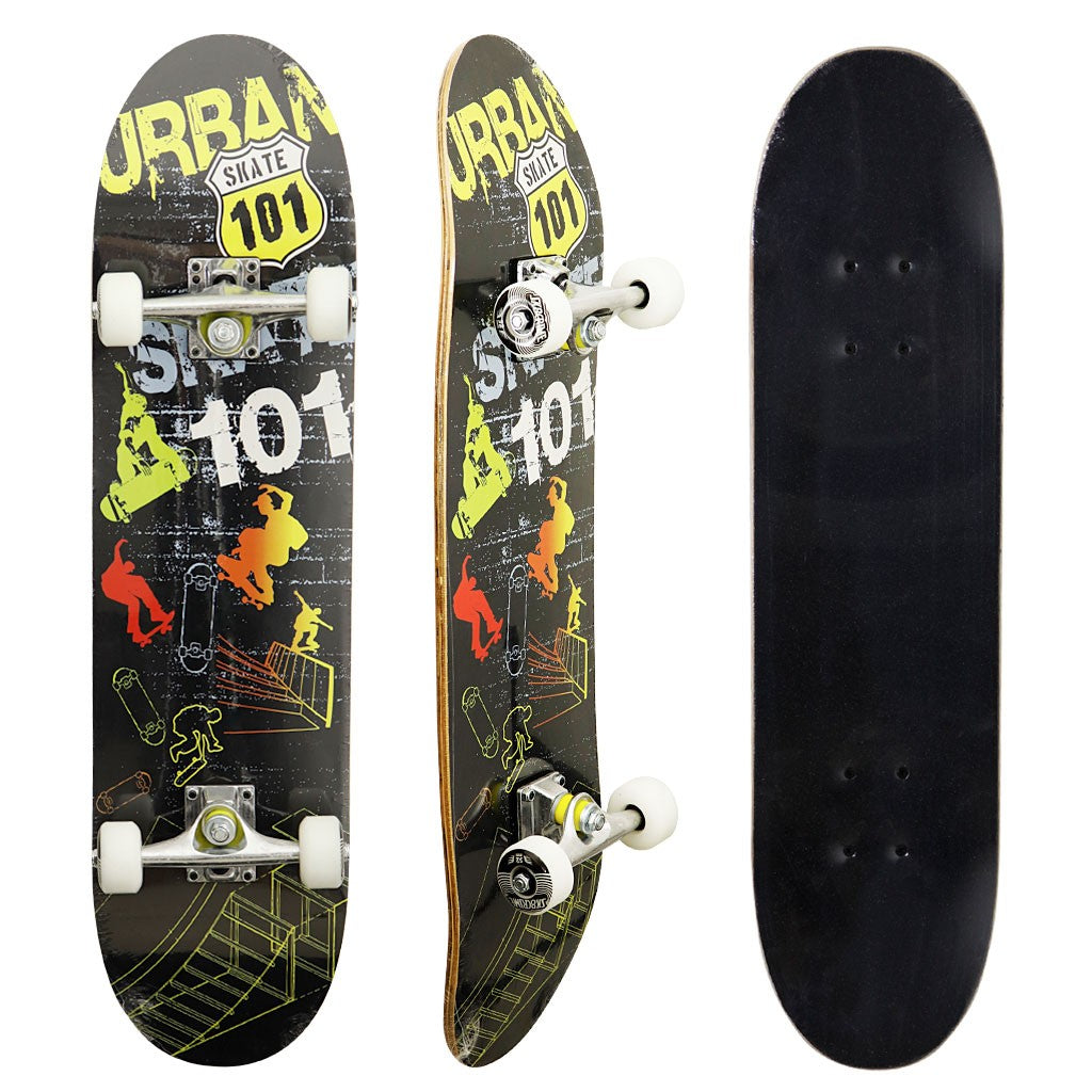 Skate Montado Multimarca Iniciante - Preto / Amarelo