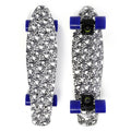 Mini Cruiser No Label Estampado - Caveiras Preta / Preto / Azul