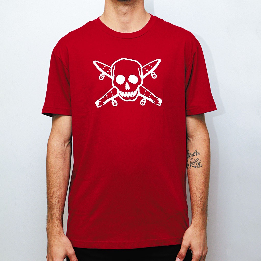 Camiseta Fourstar Clothing Street Pirate - Vermelho / Branco