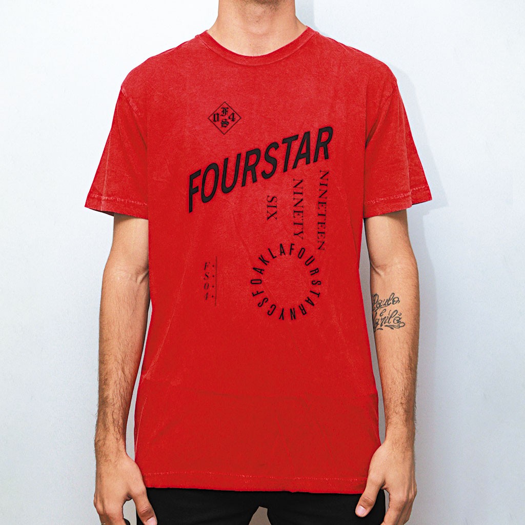 Camiseta Fourstar Clothing Fs04 - Vermelho / Preto