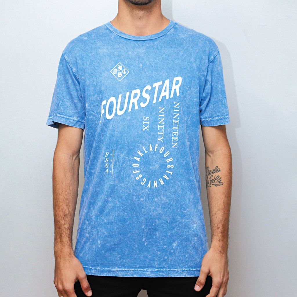 Camiseta Fourstar Clothing Fs04 - Azul / Branco