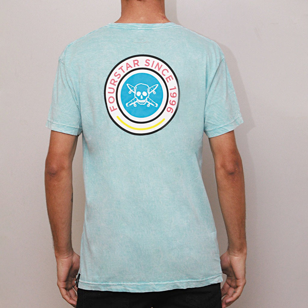 Camiseta Fourstar Clothing 96 Circle - Azul Claro