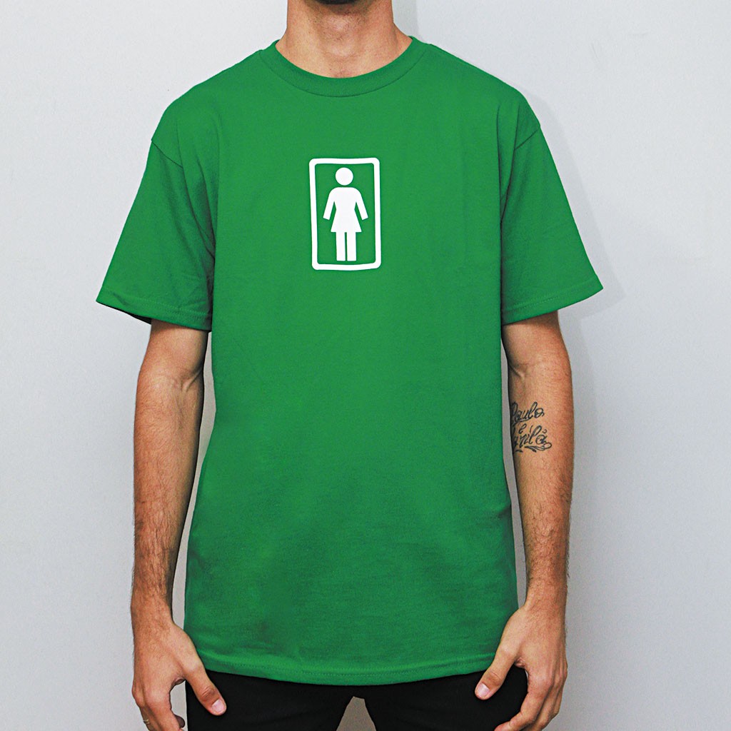 Camiseta Girl Skateboards Og - Verde / Branco