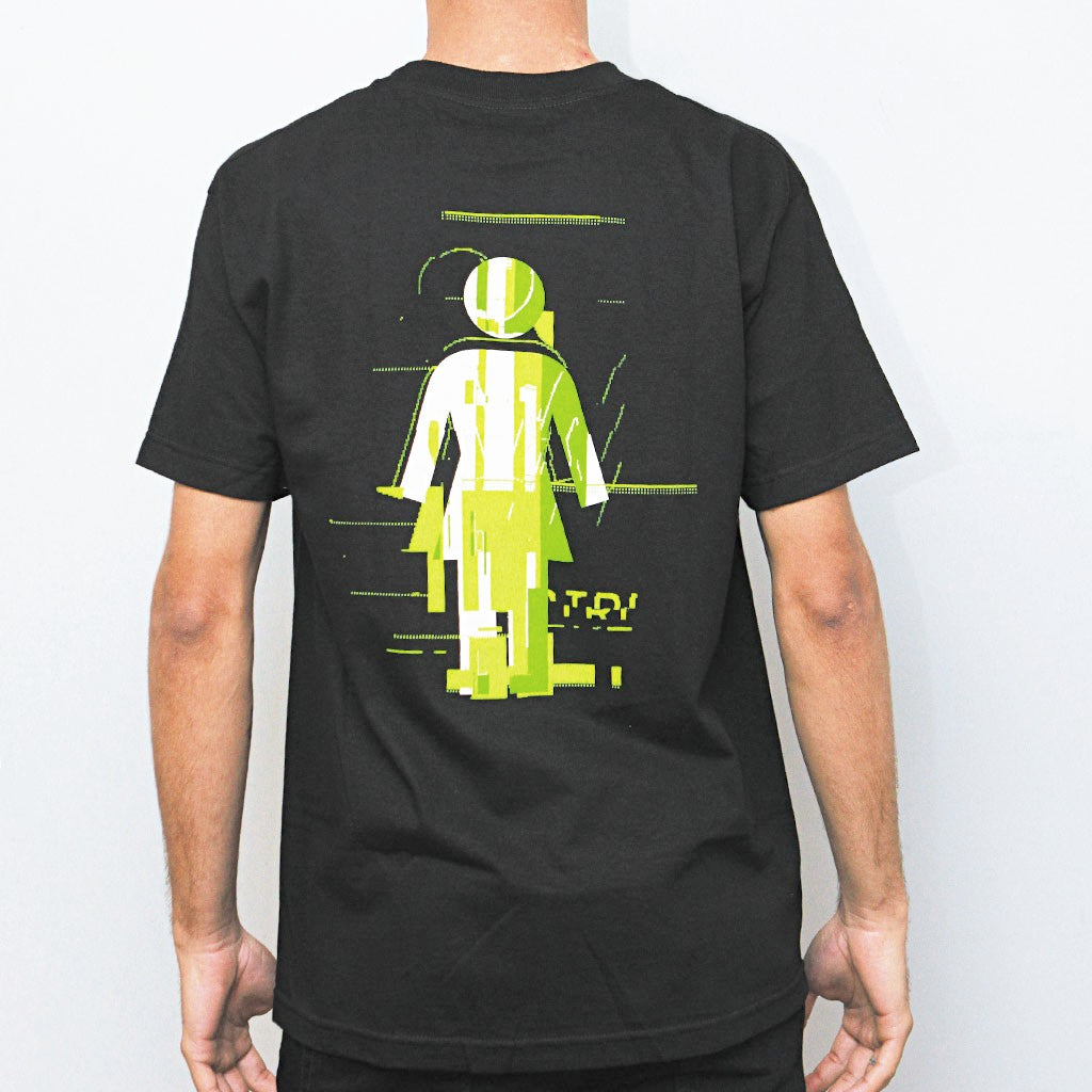 Camiseta Girl Skateboards Glitch Mode - Preta