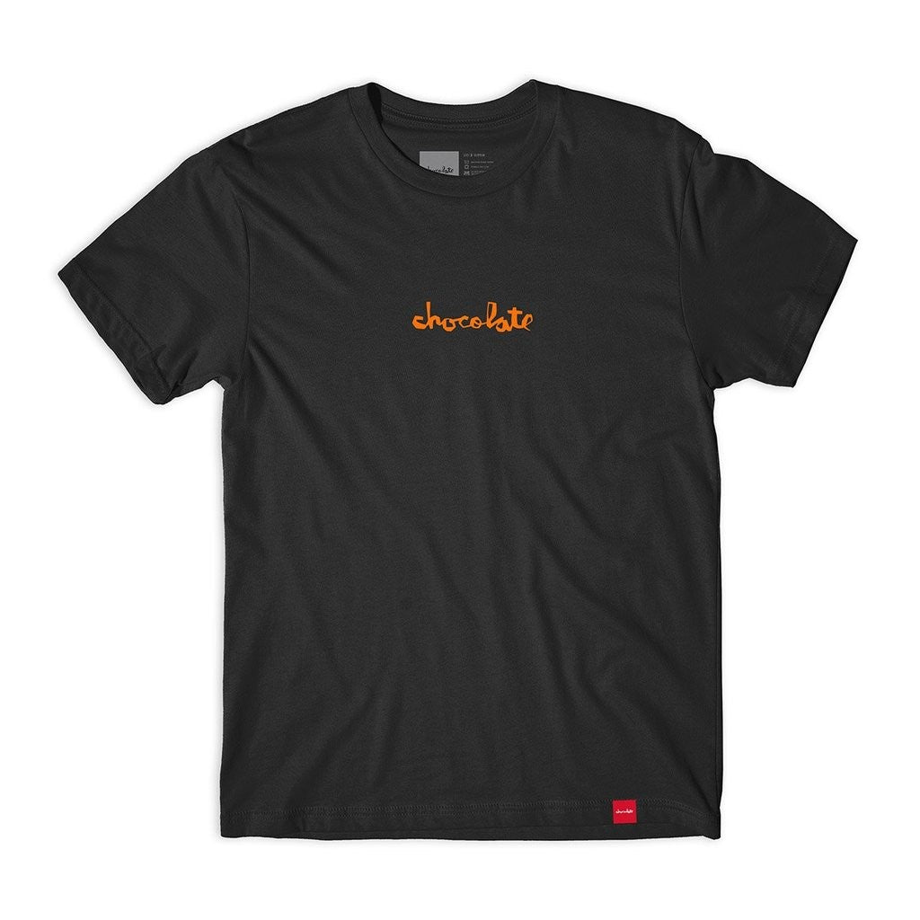 Camiseta Chocolate Skateboards Mid Chunk Tee - Preto / Laranja