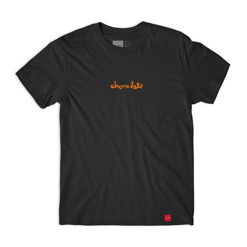 Camiseta Chocolate Skateboards Mid Chunk Tee - Preto / Laranja