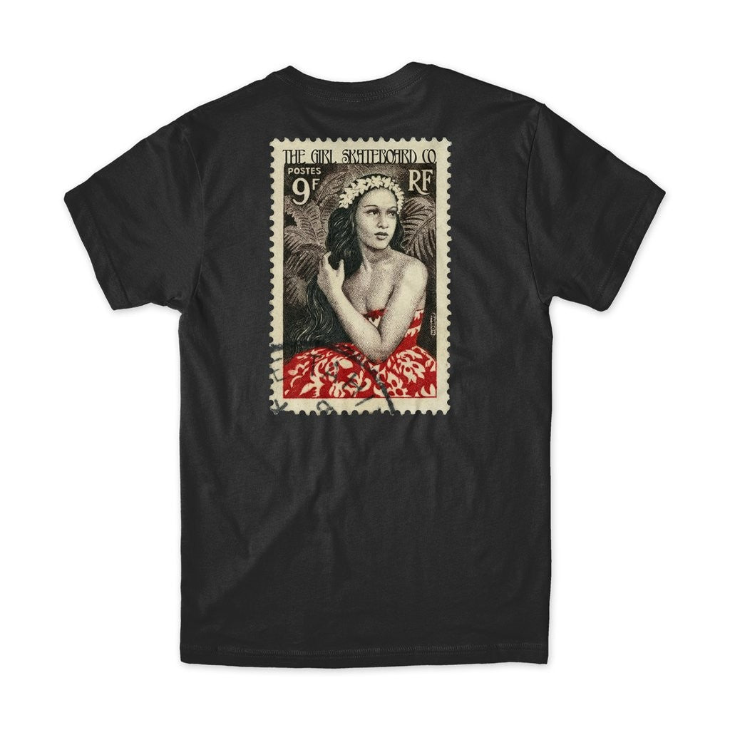 Camiseta Girl Skateboards Postal OG - Preto