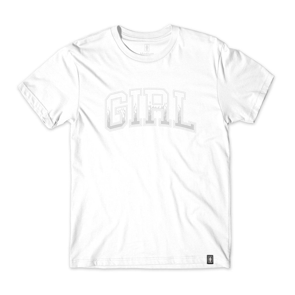 Camiseta Girl Skateboards Tonal Flame - Branca